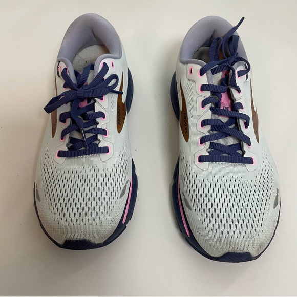Brooks Ghost 15 Womens Size 8.5 D Wide Running Shoes Spa Blue/neo Pink/copper - Picture 2 of 10